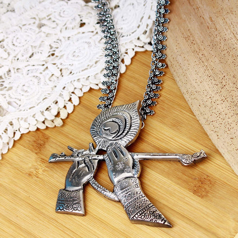Krishna Flute Chain Pendant - The Earth Store - Fashion Accessories